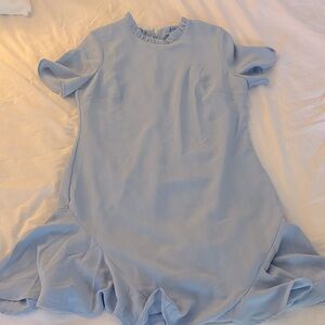 CeCe Sky Blue Ruffle Hem Mini Dress